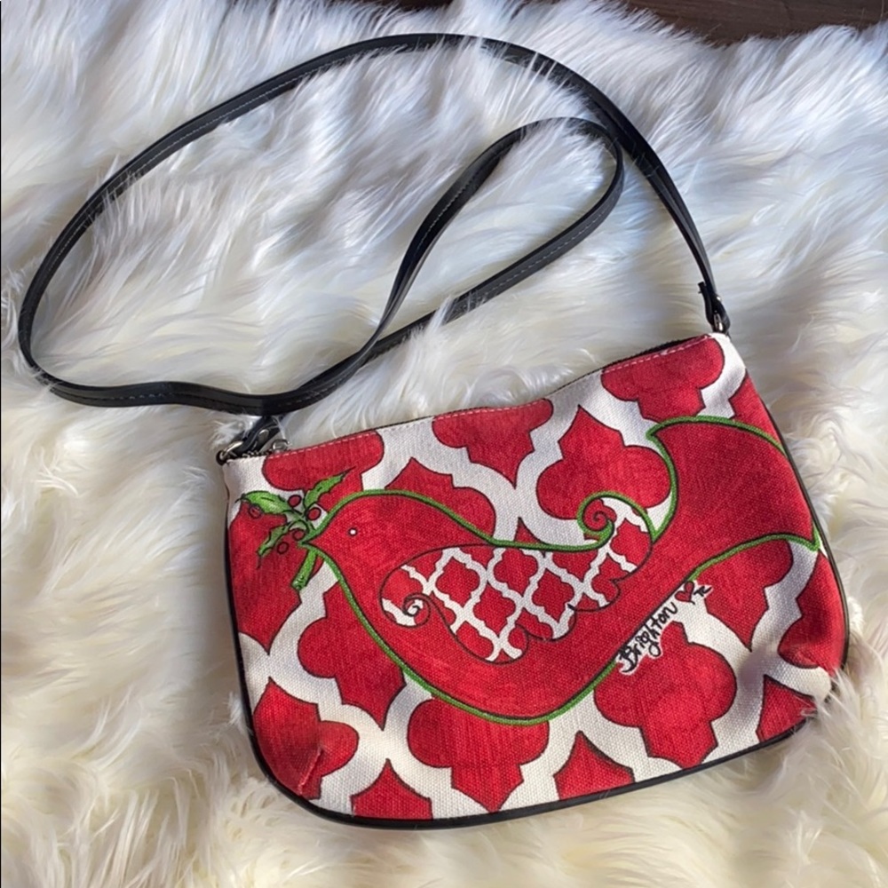 Christmas Brighton crossbody bag mistletoe bird